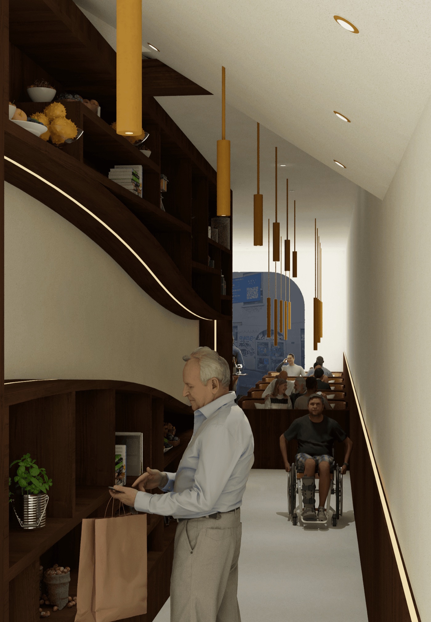 Retail Training, détail du mobilier