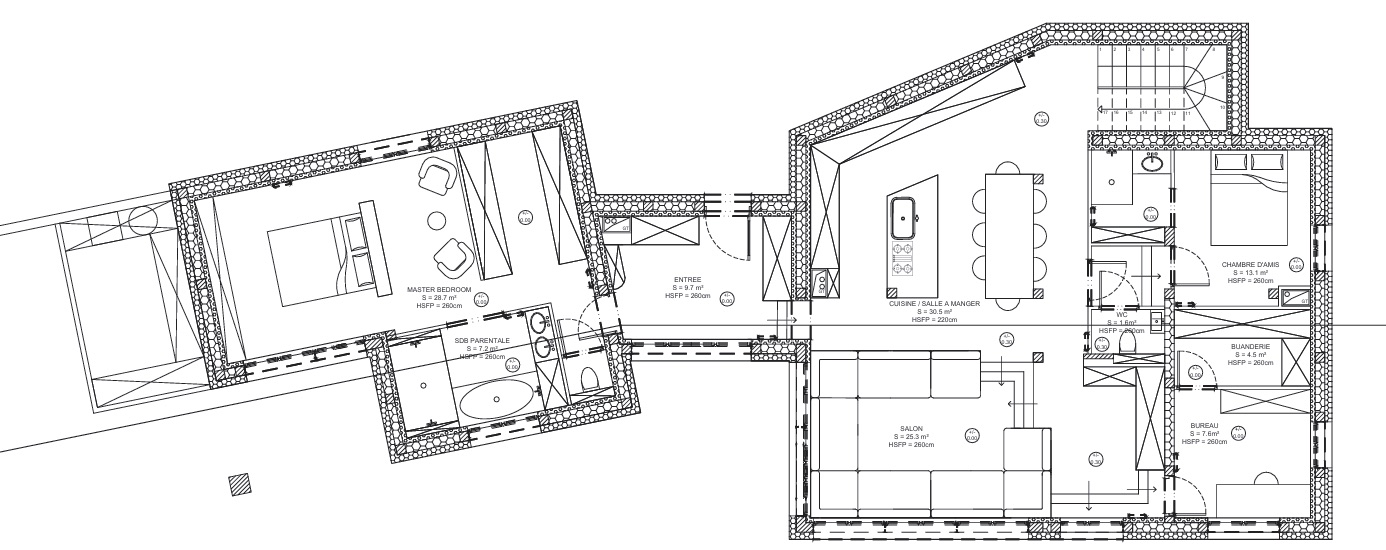 Villa Annecy, plan du rez-de-chaussée