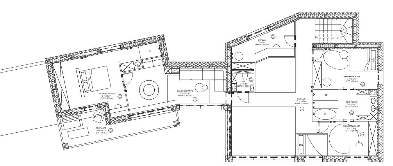 Villa Annecy, plan de l’étage