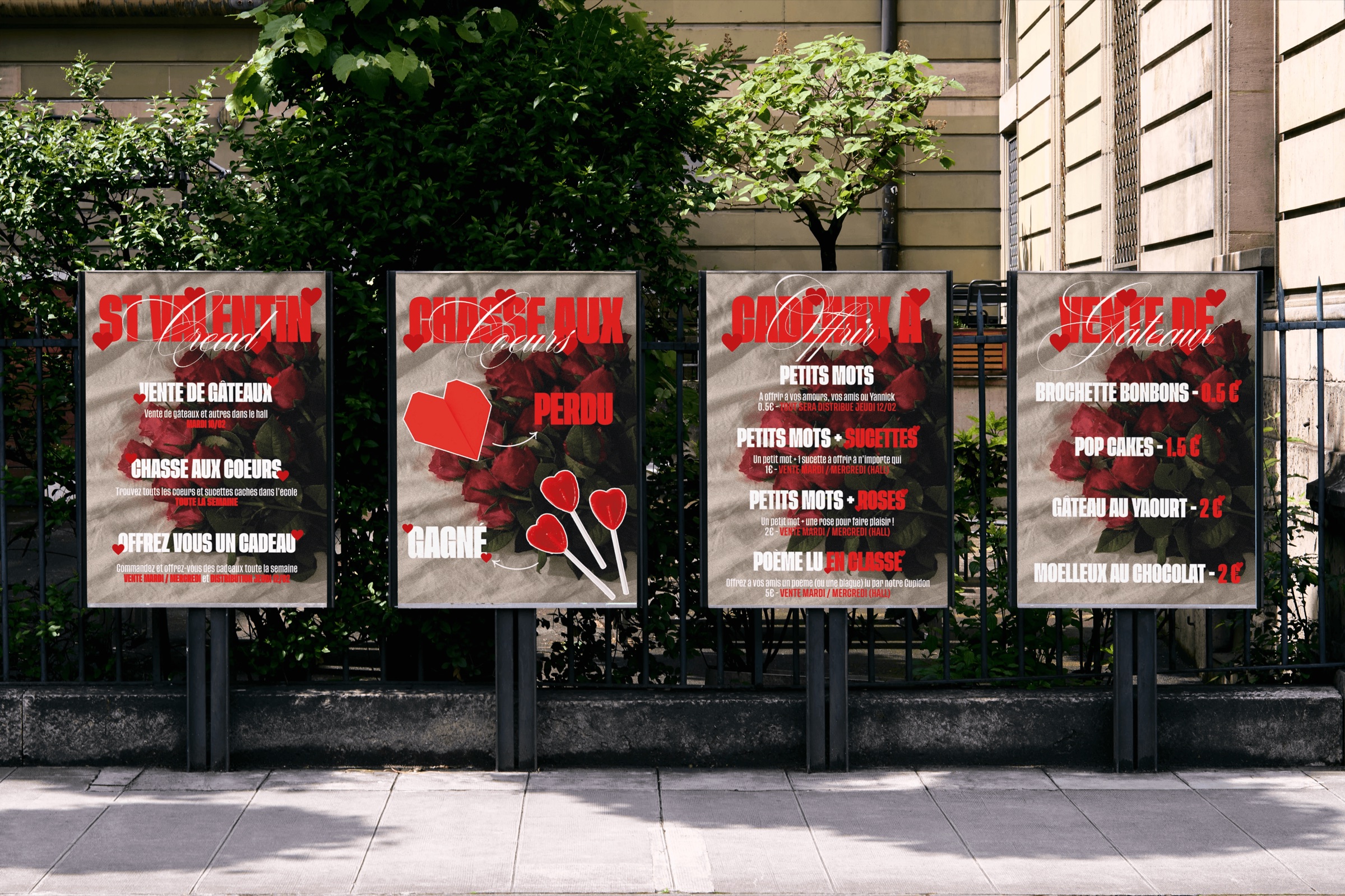St Valentin, affiches pour le BDE CREAD